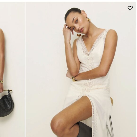 Reformation Julianne Dress Ivory - Size 6 - Picture 2 of 5